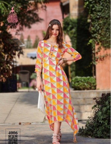 Kajal style fashion femina 3 designer print kurtis wholesale